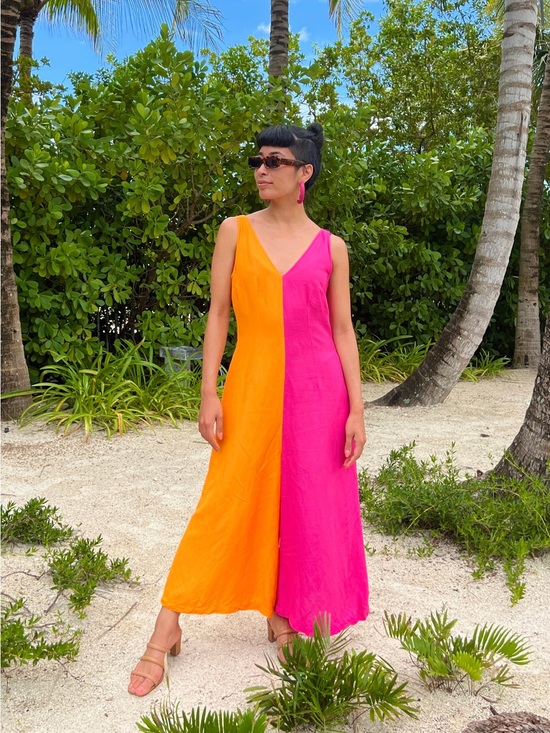 Mixed By Nasrin Pants - Mixed By Nasrin Color Block Jumpsuit